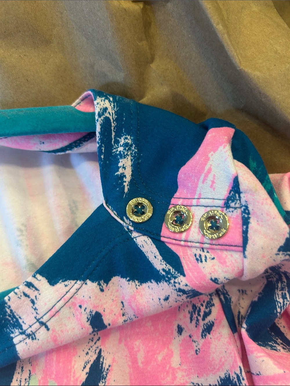 Lilly Pulitzer Navy with Pink Floral Midi Dress - Picture 3 of 4